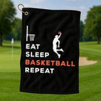 Eat Sleep Basketball Repeat Player Coach Hooper Golf Towel