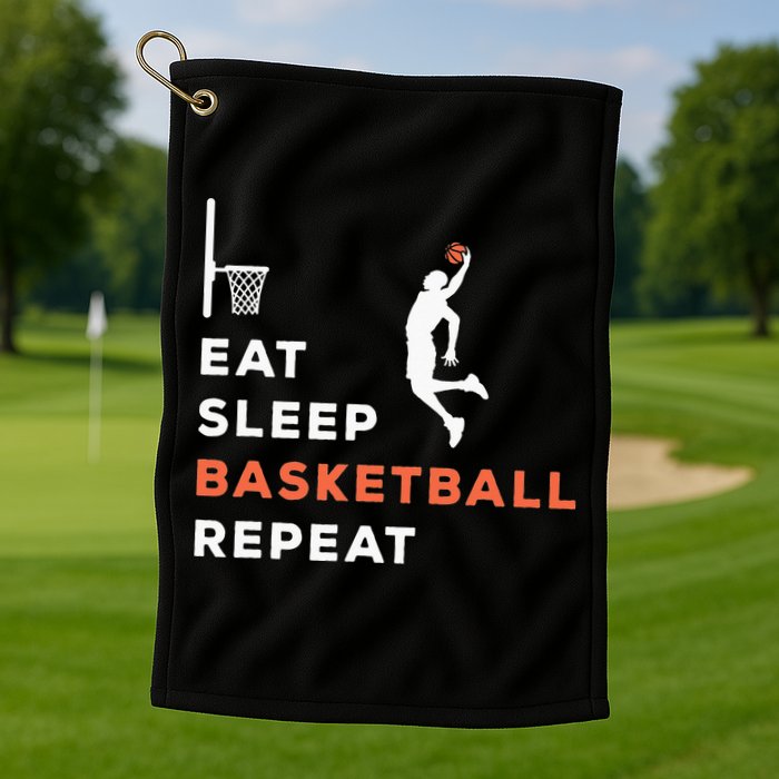 Eat Sleep Basketball Repeat Player Coach Hooper Golf Towel