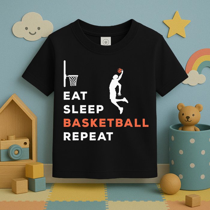 Eat Sleep Basketball Repeat Player Coach Hooper Toddler T-Shirt