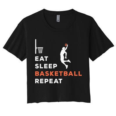 Eat Sleep Basketball Repeat Player Coach Hooper Crop Top