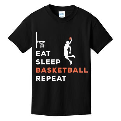 Eat Sleep Basketball Repeat Player Coach Hooper Kids T-Shirt