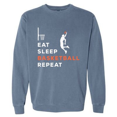 Eat Sleep Basketball Repeat Player Coach Hooper Garment-Dyed Sweatshirt