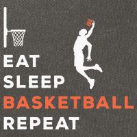 Eat Sleep Basketball Repeat Player Coach Hooper Cotton Canvas Backpack