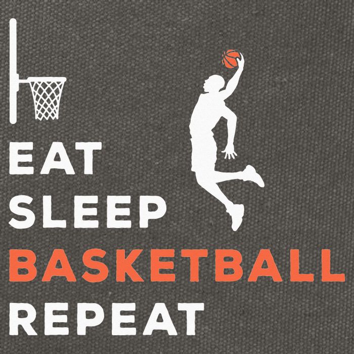 Eat Sleep Basketball Repeat Player Coach Hooper Cotton Canvas Backpack