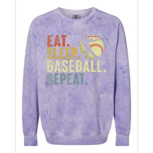 Eat Sleep Baseball Repeat Funny Baseball Lover Colorblast Crewneck Sweatshirt