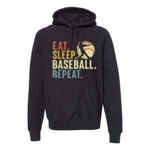 Eat Sleep Baseball Repeat Funny Baseball Lover Premium Hoodie