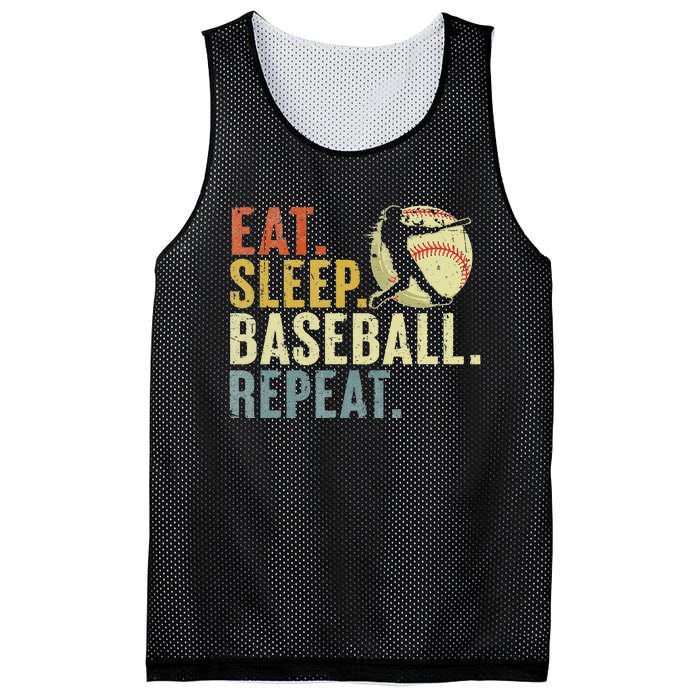 Eat Sleep Baseball Repeat Funny Baseball Lover Mesh Reversible Basketball Jersey Tank