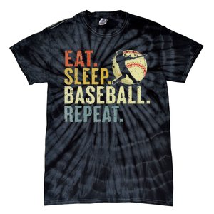 Eat Sleep Baseball Repeat Funny Baseball Lover Tie-Dye T-Shirt