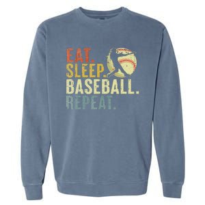 Eat Sleep Baseball Repeat Funny Baseball Lover Garment-Dyed Sweatshirt