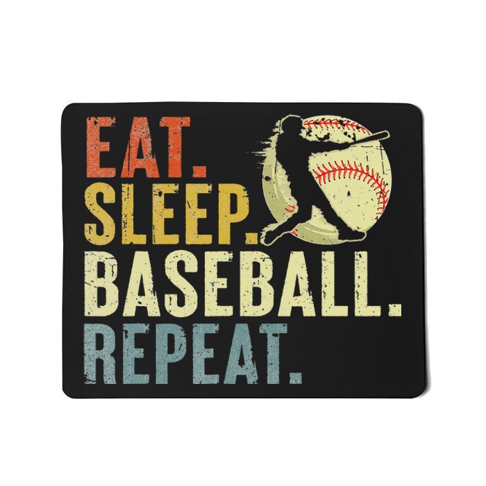 Eat Sleep Baseball Repeat Funny Baseball Lover Player Mousepad