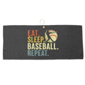 Eat Sleep Baseball Repeat Funny Baseball Lover Player Large Microfiber Waffle Golf Towel