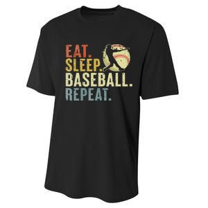 Eat Sleep Baseball Repeat Funny Baseball Lover Player Performance Sprint T-Shirt