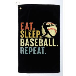 Eat Sleep Baseball Repeat Funny Baseball Lover Player Platinum Collection Golf Towel