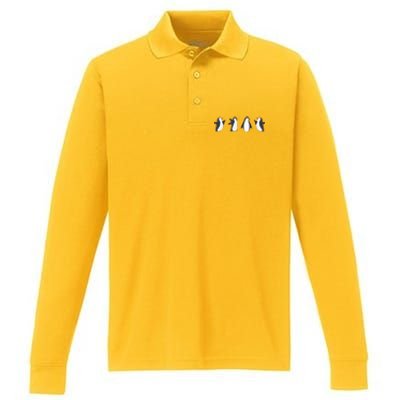 Emperor Sea Bird King Penguin Lover Penguin Performance Long Sleeve Polo