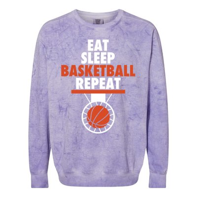 Eat Sleep Basketball Repeat Cool Basketball Sport Player Tee Gift Colorblast Crewneck Sweatshirt