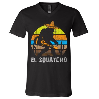 El Squatcho Bigfoot Sasquatch V-Neck T-Shirt