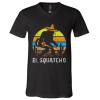 El Squatcho Bigfoot Sasquatch V-Neck T-Shirt