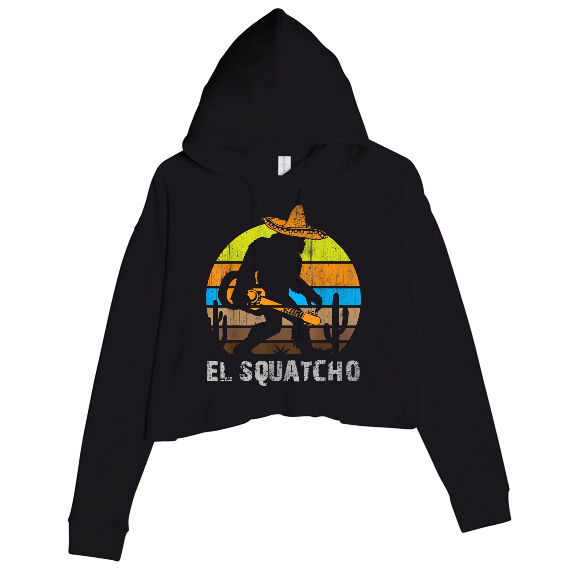 El Squatcho Bigfoot Sasquatch Crop Fleece Hoodie