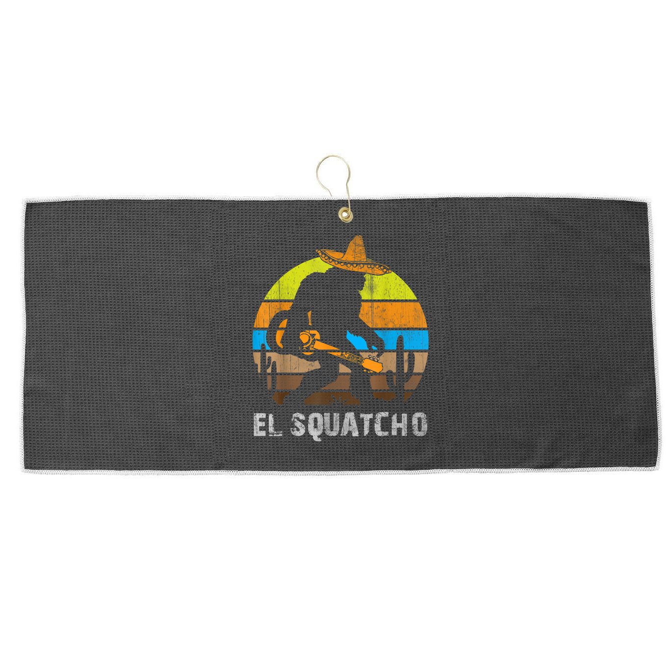 El Squatcho Bigfoot Sasquatch Large Microfiber Waffle Golf Towel