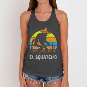 El Squatcho Bigfoot Sasquatch Women's Knotted Racerback Tank