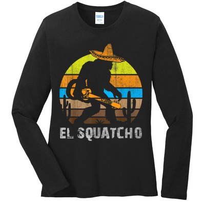 El Squatcho Bigfoot Sasquatch Ladies Long Sleeve Shirt