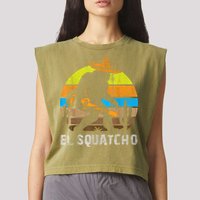 El Squatcho Bigfoot Sasquatch Garment-Dyed Women's Muscle Tee