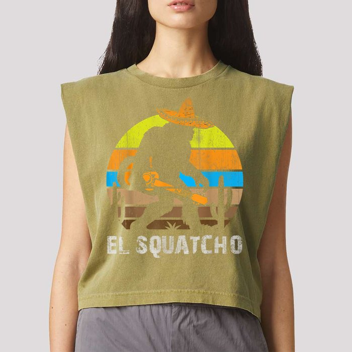 El Squatcho Bigfoot Sasquatch Garment-Dyed Women's Muscle Tee