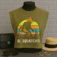 El Squatcho Bigfoot Sasquatch Garment-Dyed Women's Muscle Tee