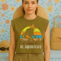 El Squatcho Bigfoot Sasquatch Garment-Dyed Women's Muscle Tee