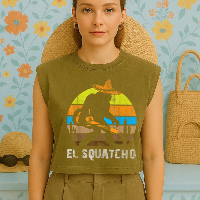 El Squatcho Bigfoot Sasquatch Garment-Dyed Women's Muscle Tee