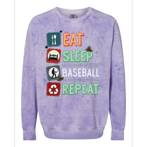 Eat Sleep Baseball Repeat Christmas Baseball Player Xmas Cute Gift Colorblast Crewneck Sweatshirt