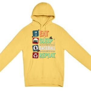 Eat Sleep Baseball Repeat Christmas Baseball Player Xmas Cute Gift Premium Pullover Hoodie