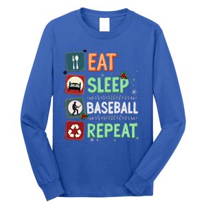 Eat Sleep Baseball Repeat Christmas Baseball Player Xmas Cute Gift Long Sleeve Shirt