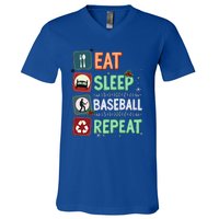 Eat Sleep Baseball Repeat Christmas Baseball Player Xmas Cute Gift V-Neck T-Shirt