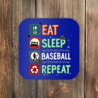 Eat Sleep Baseball Repeat Christmas Baseball Player Xmas Cute Gift Coaster