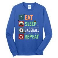 Eat Sleep Baseball Repeat Christmas Baseball Player Xmas Cute Gift Tall Long Sleeve T-Shirt