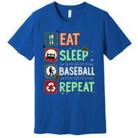 Eat Sleep Baseball Repeat Christmas Baseball Player Xmas Cute Gift Premium T-Shirt