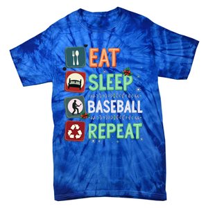 Eat Sleep Baseball Repeat Christmas Baseball Player Xmas Cute Gift Tie-Dye T-Shirt