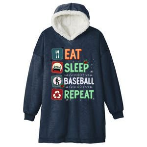 Eat Sleep Baseball Repeat Christmas Baseball Player Xmas Cute Gift Hooded Wearable Blanket