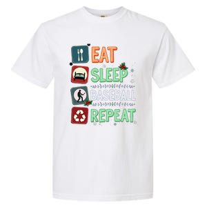 Eat Sleep Baseball Repeat Christmas Baseball Player Xmas Cute Gift Garment-Dyed Heavyweight T-Shirt