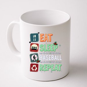 Eat Sleep Baseball Repeat Christmas Baseball Player Xmas Cute Gift Coffee Mug