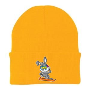 Easter Snowboarding Bunny Rabbit Gift Snowboarder Knit Cap Winter Beanie