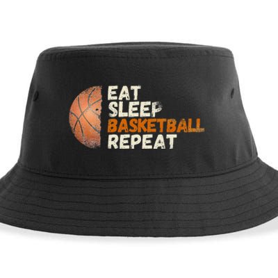 Eat Sleep Basketball Repeat Fun Basketball Fans Sustainable Bucket Hat