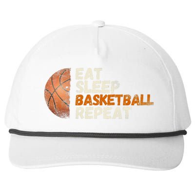 Eat Sleep Basketball Repeat Fun Basketball Fans Snapback Five-Panel Rope Hat