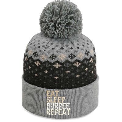 Eat Sleep Burpee Repeat Fitness Saying Outfit Gift The Baniff Cuffed Pom Beanie