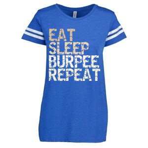 Eat Sleep Burpee Repeat Fitness Saying Outfit Gift Enza Ladies Jersey Football T-Shirt