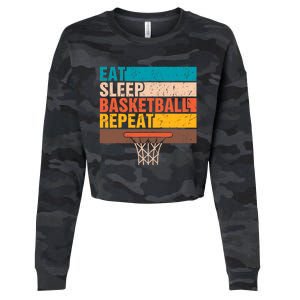 Eat. Sleep. Basketball. Repeat. Basketball Youths Bball Cropped Pullover Crew