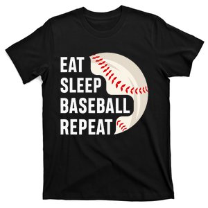 EAT SLEEP BASEBALL REPEAT funny Baseball Player T-Shirt