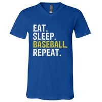 Eat Sleep Baseball Repeat Gift Cool Gift V-Neck T-Shirt