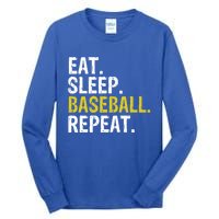 Eat Sleep Baseball Repeat Gift Cool Gift Tall Long Sleeve T-Shirt